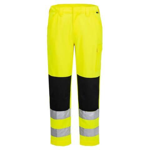 LOT DE 2 - PORTWEST ES046 ES1 ESSENTIAL PANTALON DE TRAVAIL HAUTE VISIBILITÉ JAUNE - TAILLE 50 - STANDARD