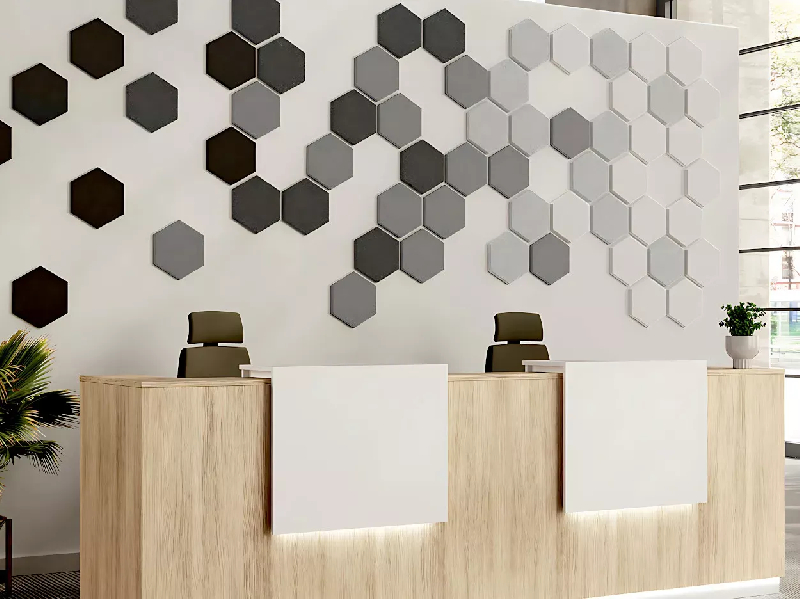 Lot de 4 panneaux acoustiques muraux hexagonaux So Torrent - panneau microporeux 100% recyclé - plusieurs coloris_0