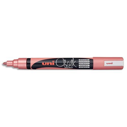 MARQUEUR CRAIE UNI-BALL CHALK MARKER - POINTE OGIVE MOYENNE 1,8-2,5MM - COLORIS ROUGE METAL - LOT DE 6