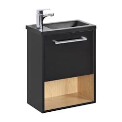 MOB-IN Ensemble meuble lave-mains NIKA + robinet - noir 3760232701591_0