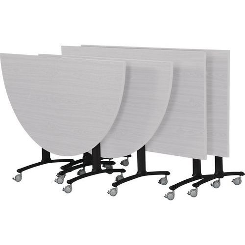 PACK AXE STRATIFIÉ 2 TABLES 160X68+2 DEMI-LUNE 136X68 GRIS/ANTHRACITE - MANUTAN EXPERT