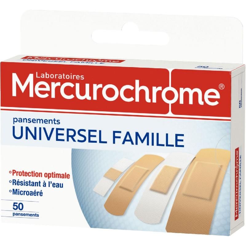 PANSEMENTS FAMILLE MERCUROCHROME - BOÎTE DE 50 - LOT DE 2