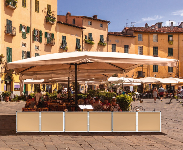 Paravent modulaire avec toile, idéal pour séparation de bar et restaurant - OASIdehor OasiParty_0