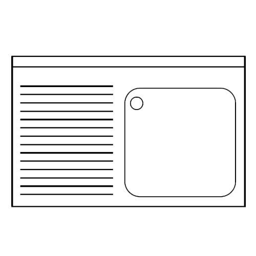 Plonge inox 1 bac et égouttoir sur placard - P 500 mm -_0