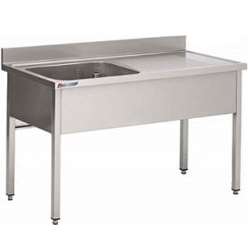 Plonge professionnelle démontable en inox - Profondeur 700 mm - Cuve 500 mm, pieds carrés et options sur mesure_0