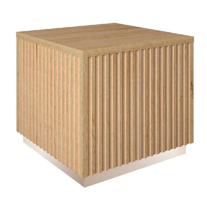 Podium bas Vertigo T01 MDF naturel et chêne clair 45x45x40cm_0