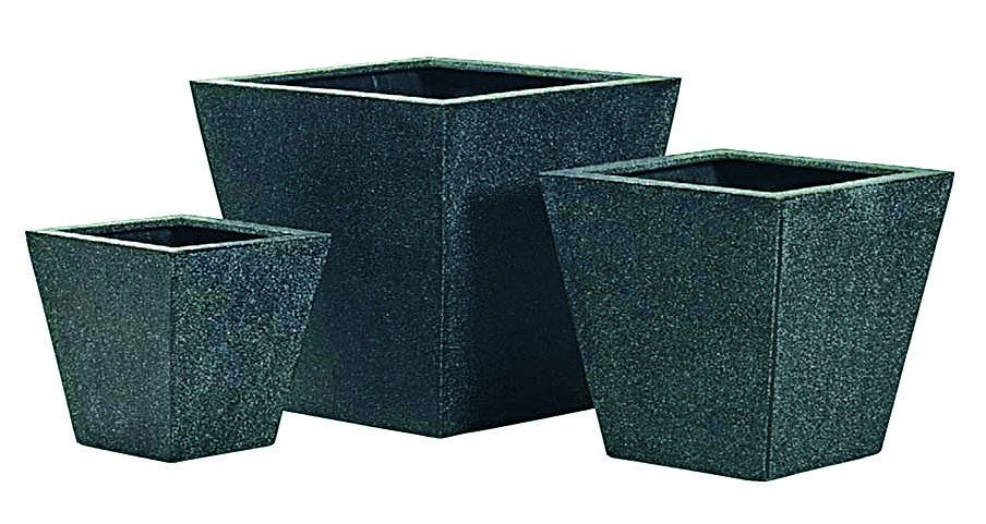 Set de trois pots en fiberstone - diamètres 28, 38 et 48 cm_0