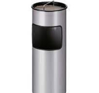 Poubelle cendrier ronde Pradet - acier thermolaqué avec liner galvanisé 12,5L - Disponible en métal ou inox_1
