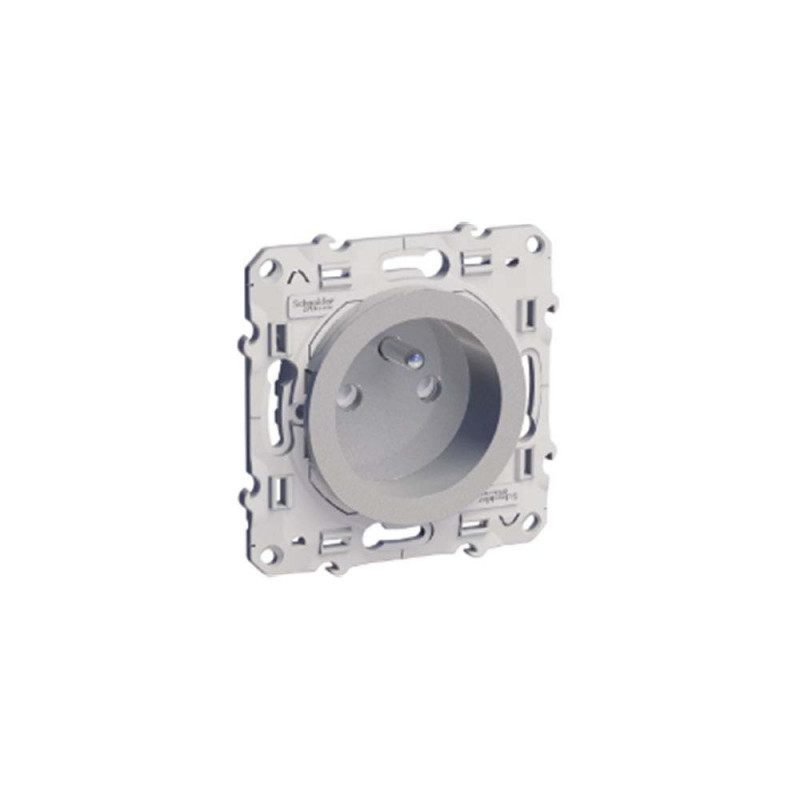 PRISES DE COURANT ODACE À VIS 16A CONNEXION RAPIDE 2P+T ALUMINIUM - SCHNEIDER ELECTRIC - S530059