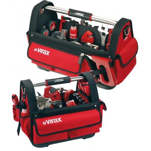 SAC À OUTILS TEXTILE - ROUGE ET NOIR - 380X320MM VIRAX