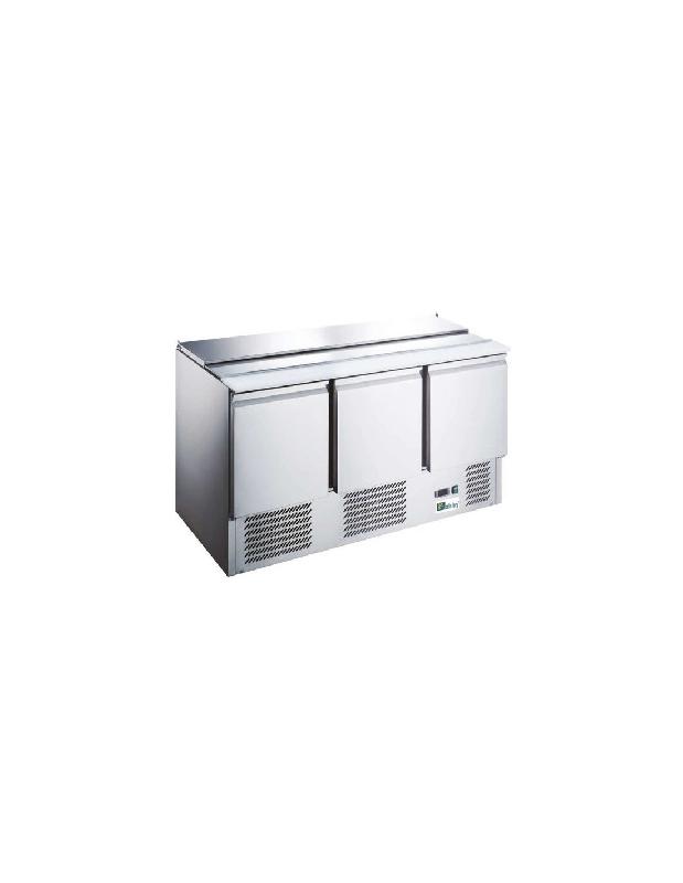 Saladette réfrigérée 3 portes positive - 4 bacs GN 1/1 - Inox AISI304 - Température +2°C/+8°C - Référence AAS903_0