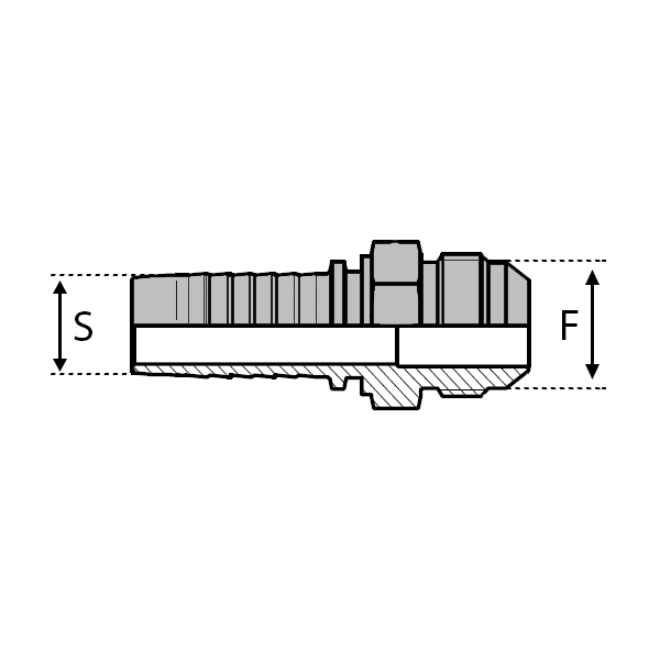 Série JIC - Filetage UNF - Cône 74° - Mâle -AGJ - 20 , 1