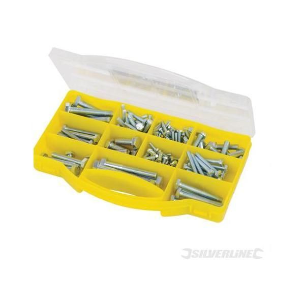 SILVERLINE - COFFRET BOULONS HAUTE RéSISTANCE à LA TRACTION (145 PCS)