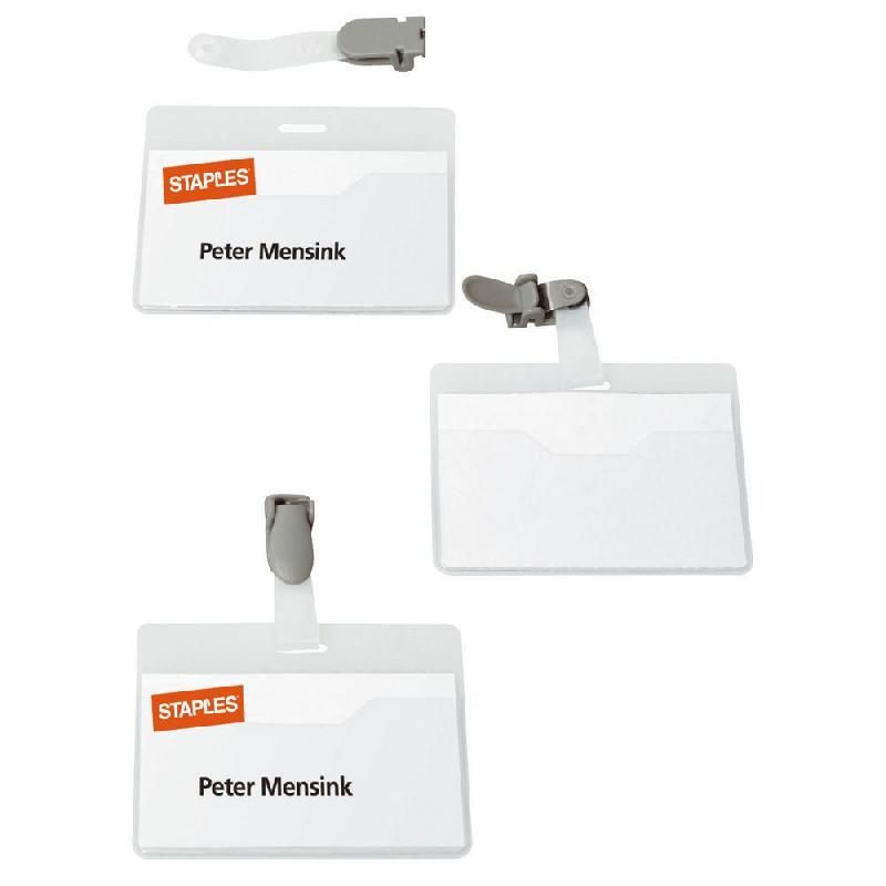 STAPLES BOÎTE DE 25 BADGES POCHETTE OUVERTE STAPLES