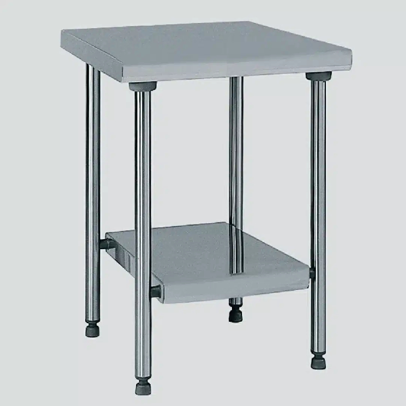 Table inox TS 15N démontable sur piétement centrale + étagère pieds ronds largeur 700 mm (Longueur, mm: 2200 Réf-424978-44)_0