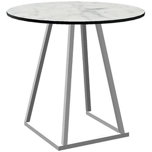 TABLE LINEA DINNER D80 BLANC MÉLAMINE MARBLE WHITE - FLEXFURN