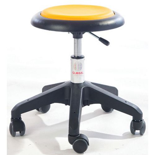 TABOURET MICRO OCTOPUS - IMITATION CUIR - MEDIUM - JAUNE - GLOBAL PROFESSIONAL SEATING