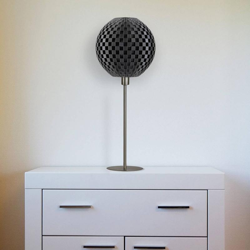 TAGWERK LAMPE À POSER TRESSAGE SPHÈRE AVEC PIED, NOIRE