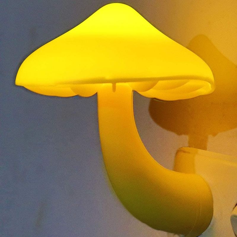 VEILLEUSES POUR ADULTES ENFANTS VEILLEUSE MIGNONNE CHAMPIGNON LED VEILLEUSE PRISE DANS LES LAMPES MURALES JAUNE CHAUD - LANGRAY