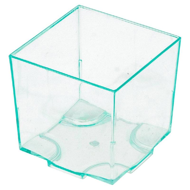 Verrine cube empilable PS vert d'eau 65ml 4,2x4,2x4,2cm - par 200_0