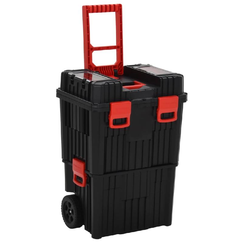 Vidaxl chariot à boîte à outils noir et rouge polypropylène 152097_0
