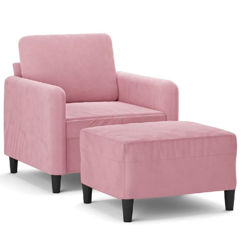 VidaXL Fauteuil avec repose-pied Rose 60 cm Velours Modèle Orion Office Modern - 3201167_0