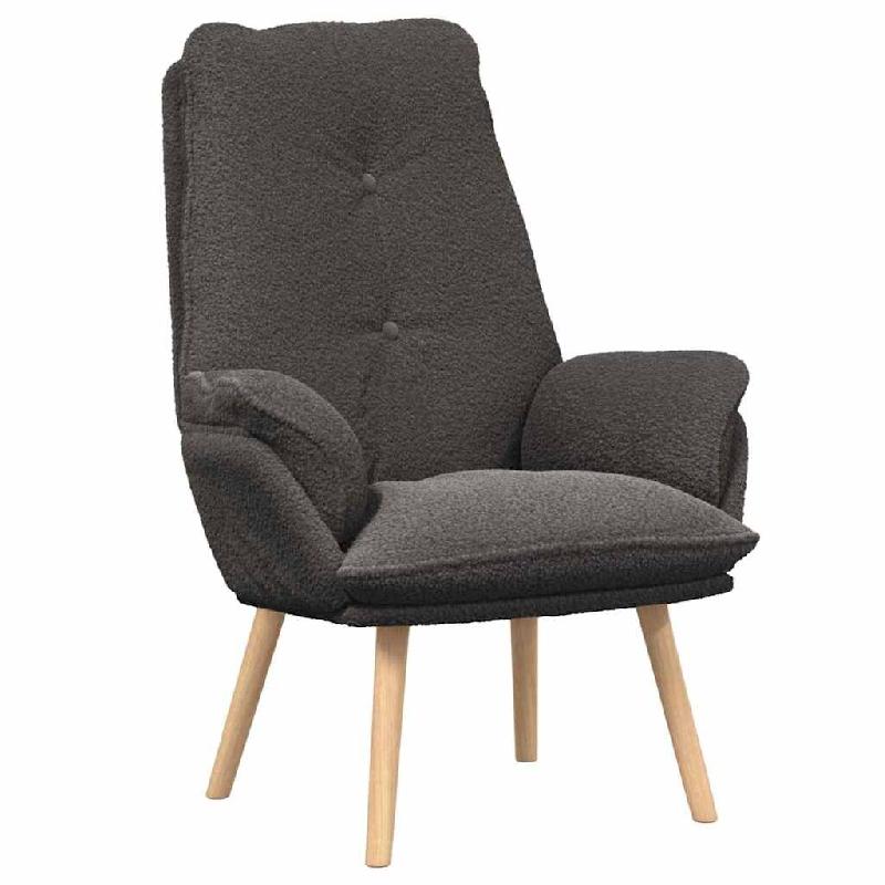VidaXL fauteuil Gris foncé 69 x 74 x 93 cm Tissu Sherpa Modèle Atlas Plus - 42001847_0