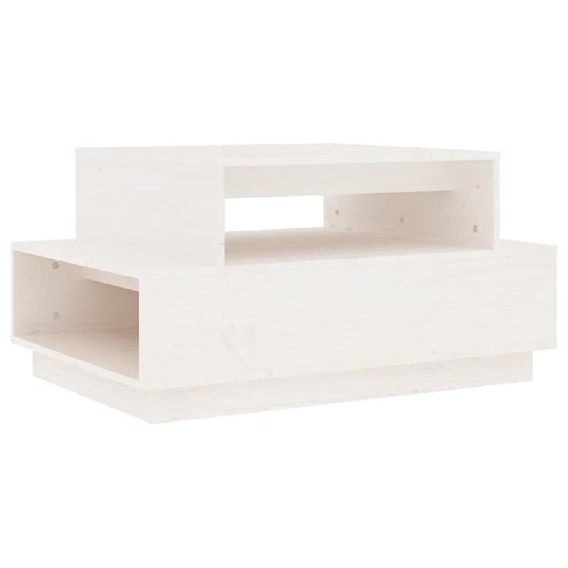 VidaXL Table basse Blanc 80x55x40,5 cm Bois massif de pin Modèle Polaris Industriel - 814515_0