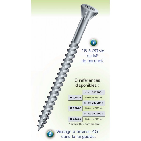 VIS PARQUET ÉTOILE 3.5X55 VYNEX ROCKET - BOITE DE 500