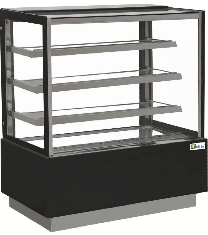 Vitrine pâtisseries noire vitrage droit 3 étagères température +2/+... - PEDEN700_0