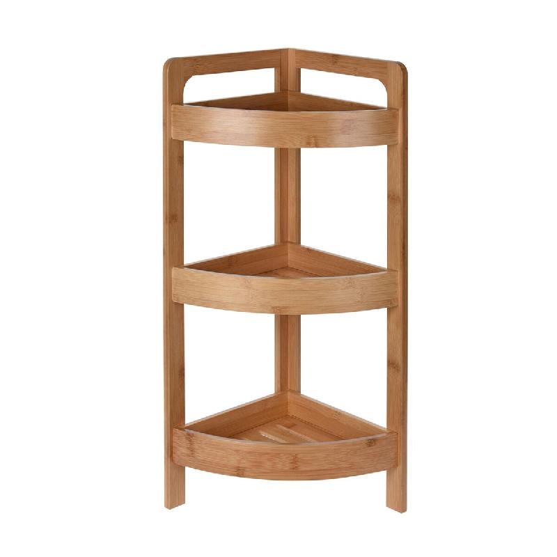 WellHome - Étagère de salle de bain avec 3 tablettes en bambou 61cm - marron WH15337_0