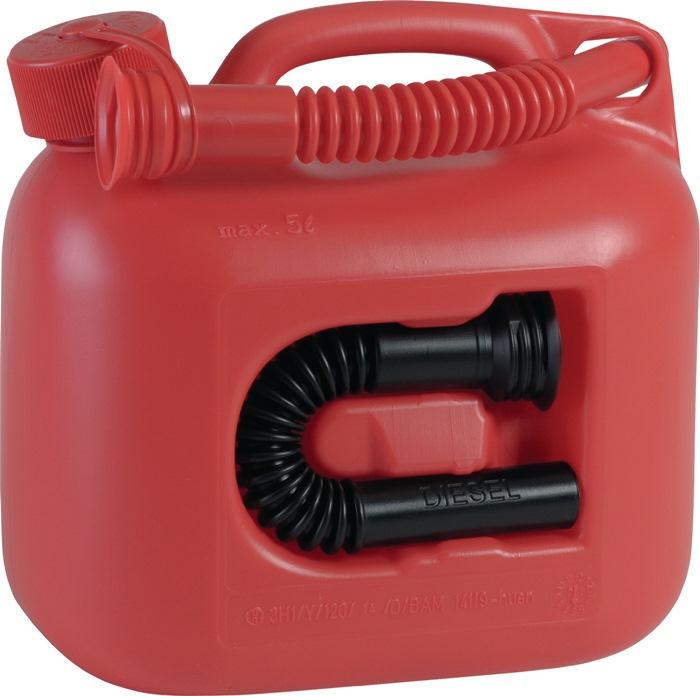Bidon pour carburant Premium - 5L rouge - 2 tubes verseurs flexibles - HàoeNERSDORFF - L265 x l147 x H247 mm_0