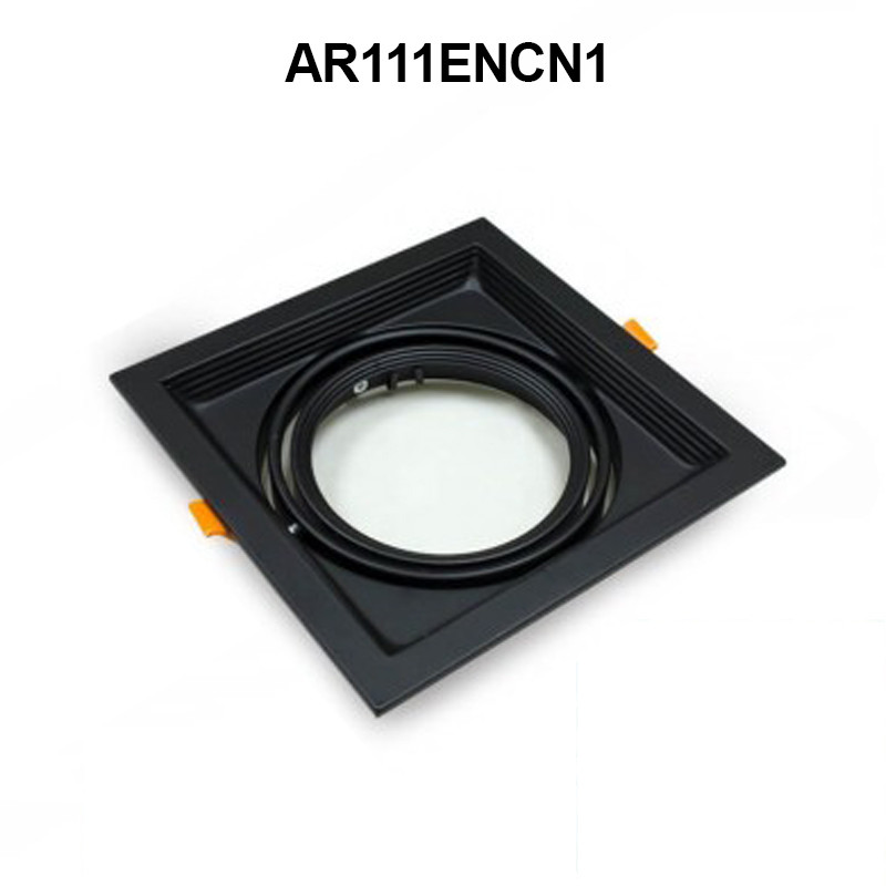 Cadre orientable encastré - pour ampoule AR111 - Réf AR111ENCN1 - Blanc - Dimensions 202x202x6 mm_0