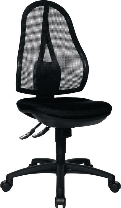 Chaise de bureau pivotante avec technique de synchr. Ponctuelle noire 430-510 mm sans accoudoirs capacité charge 110 kg TOPSTAR_0