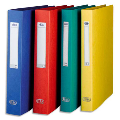 CLASSEURS 2 ANNEAUX - CARTE GRAINEE 7/10E - FORMAT 25,5X32 CM - COLORIS ASSORTIS - LOT DE 10