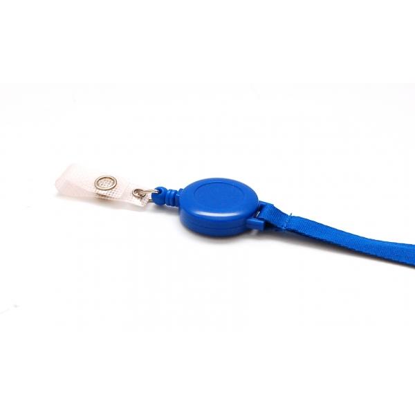 Cordon satin 10 mm avec zip rétractable - sécurité BR - bleu roi (293 C)_0