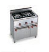 Cuisinière gaz 2 feux - 3,5 kW et 9 kW - avec four gaz inox GN 1/1 - Modèle G6F2H9 +FG1+1P_0