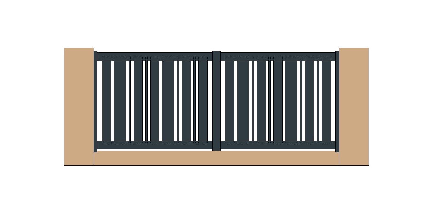 Montbel - clôture en aluminium - le portail français - ajourage : 15mm entre les lames verticales_0