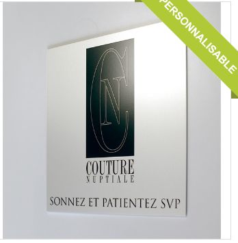Plaque aluminium anodisé - Direct Signalétique - Impression logo ou texte - Épaisseur 2 mm - Fixation adhésif ou entretoises_0