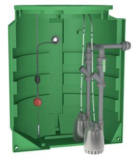 Poste de relevage Calidouble 1200 2GXRM 10-9 V2E - 780 litres - 10 m3/h - Ø passage 10 mm_0