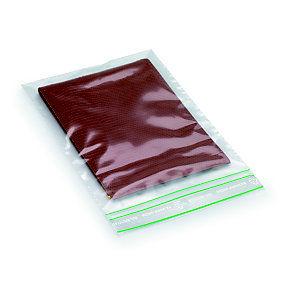 RAJA Sachet plastique recyclé à fermeture Zip - 12 x 18 cm - Epaisseur 60 microns - Transparent - Carton de 1000_0