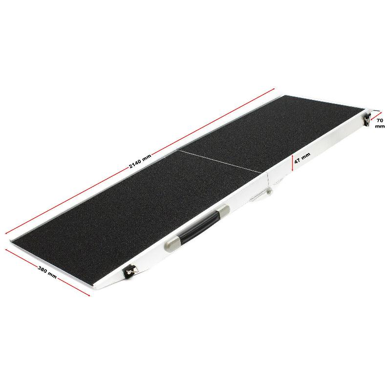 Rampe pliable pour chien en aluminium - 110 kg - Surface antidérapante - 214 x 38 cm - Réf. 16_0000554_0