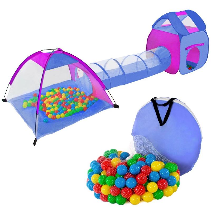 TENTE DE JEU POUR ENFANTS AVEC TUNNEL + 200 BALLES + SAC DE TRANSPORT 08_0000337_0