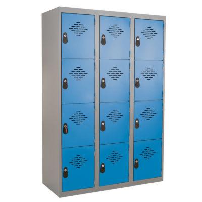 Vestiaires Multicases monoblocs 3 colonnes 4 cases gris / bleu_0