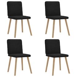 VidaXL Chaises à Manger Lot De 4 Noir Tissu - noir 8721158566911_0