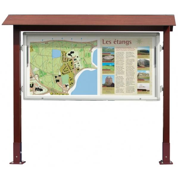 Vitrine d'information avec auvent - VITINCOM© Vitrine 2000 - 27 x A4 - Bois et aluminium - Garantie 5 ans_0
