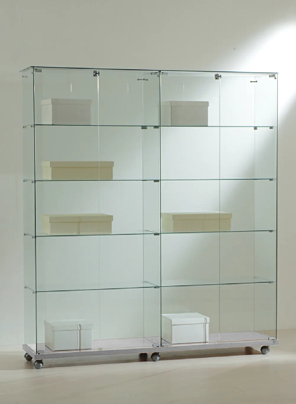 Vitrine transparente toute en verre 16/18va - gris_0