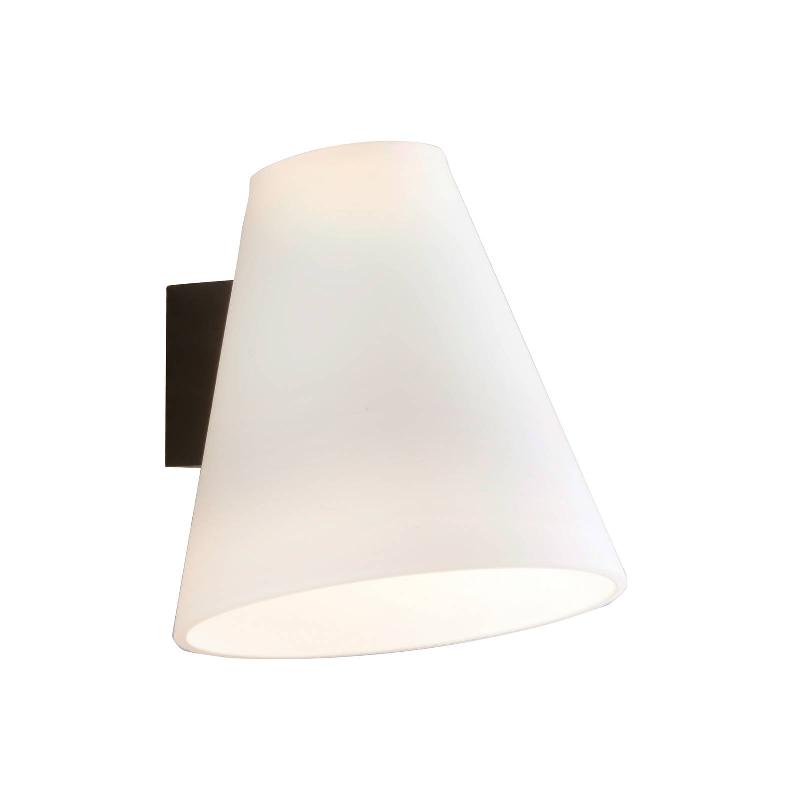 LUCANDE APPLIQUE MURALE TIMIDO, BLANC/NOIR, VERRE, HAUTEUR 16,5 CM