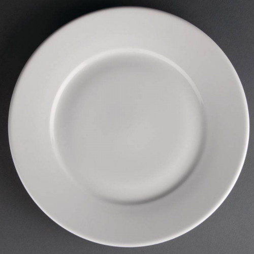 ASSIETTES À LARGE BORD EN PORCELAINE ATHENA Ø 254 MM - LOT DE 12