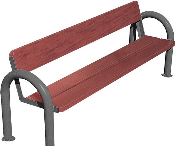 Banc public Vercors - 2000 mm - Lames de bois extra-larges et structure acier_0